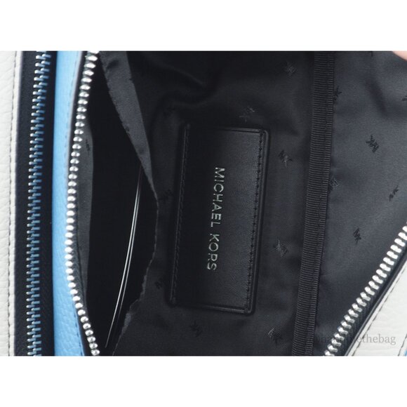 NEW Michael Kors Men's Cooper Blue Utility Belt Bag Leather Embroidered Logo L - Picture 7 of 10